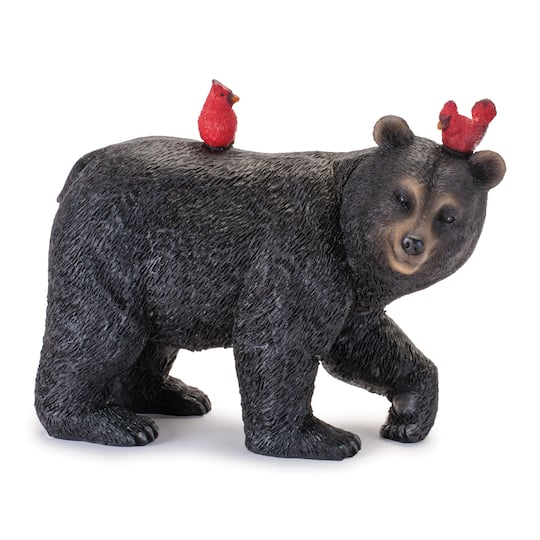 Melrose Black Bear with Cardinal Bird Set